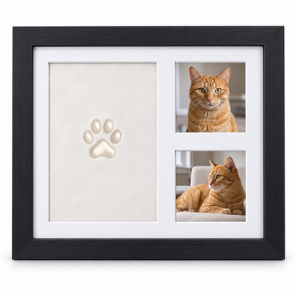 Pet paw print keepsake frame with two photo openings - MyTapDom
