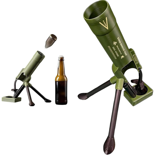 Mortar-style bottle opener that launches the cap - MyTapDom